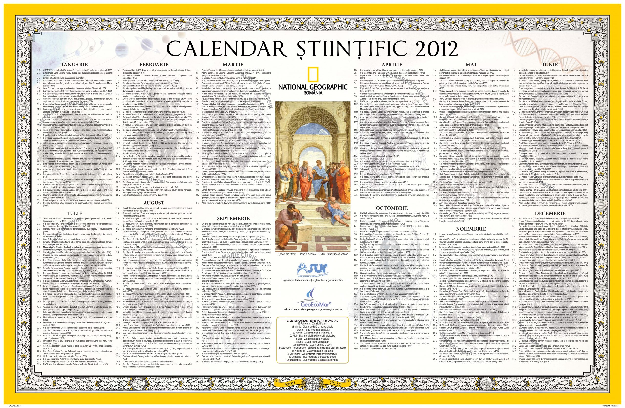 calendar stiintific 2012